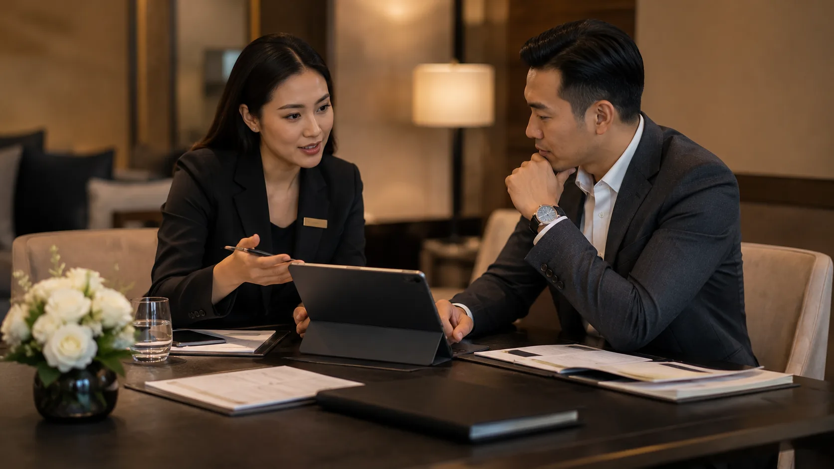 Diskusi official brief untuk kebutuhan hospitality dan ceremony acara perusahaan.
