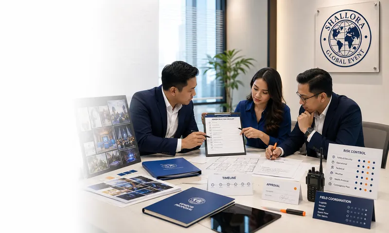 Tim Shallora membahas checklist vendor event organizer perusahaan sebelum proposal disusun.