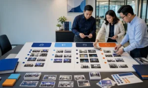 Tim corporate menyusun foto event berdasarkan konteks fungsi dan batas penggunaan aset visual