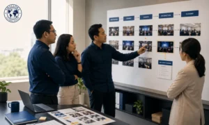 Tim corporate meninjau alur dokumentasi event untuk memahami hasil acara dan rencana event berikutnya