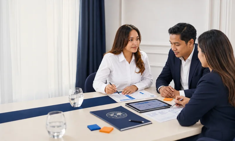 Ilustrasi tim Shallora membahas brief corporate event di meja rapat dengan dokumen dan alur kerja acara perusahaan.